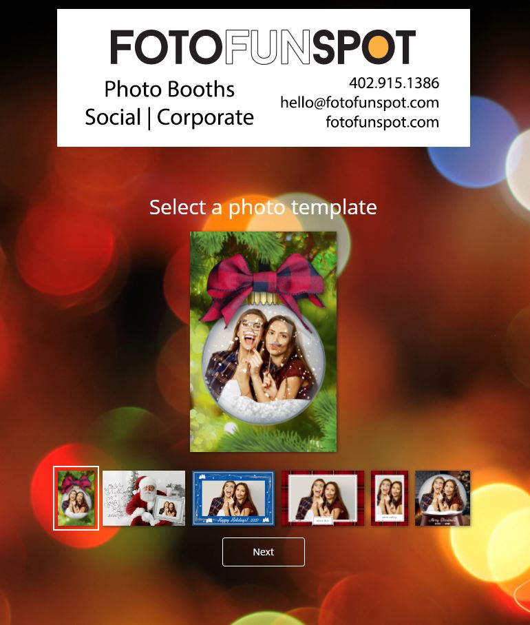 virtual photo booth photo with santa select template